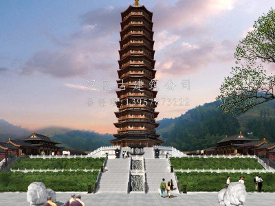 温州寺院万佛宝塔建筑设计方案